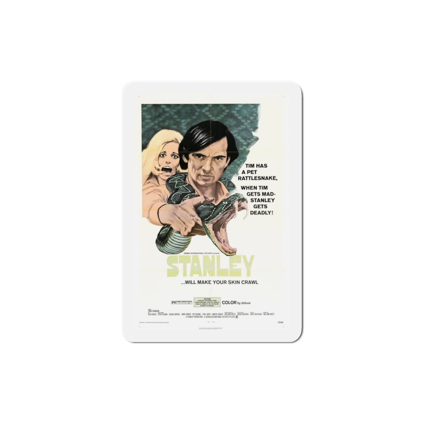 Stanley 1972 Movie Poster Die-Cut Magnet-3 Inch-The Sticker Space