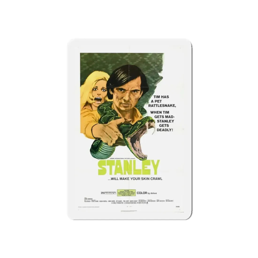 STANLEY 1972 Movie Poster - Refrigerator Magnet 3 Inch Die-Cut - The Sticker Space