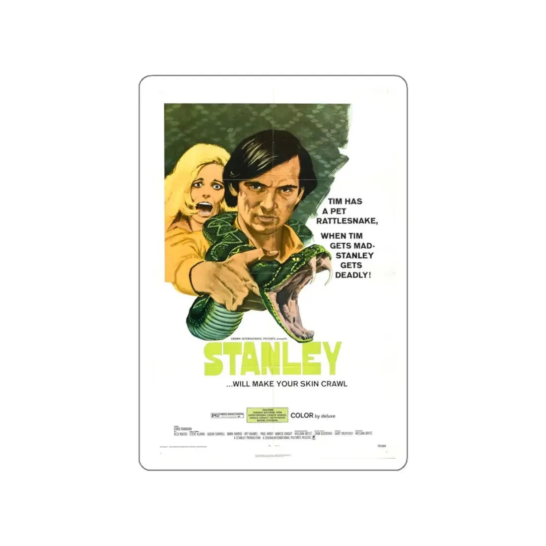STANLEY 1972 Movie Poster STICKER Vinyl Die-Cut Decal 6 Inch - The Sticker Space