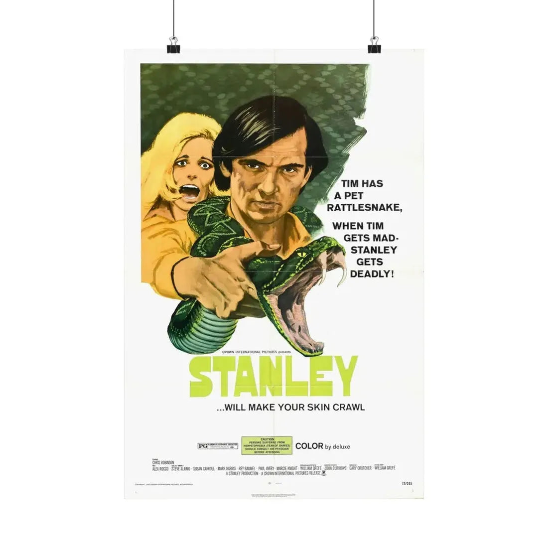 STANLEY 1972 - Paper Movie Poster 16″ x 24″ Matte - The Sticker Space