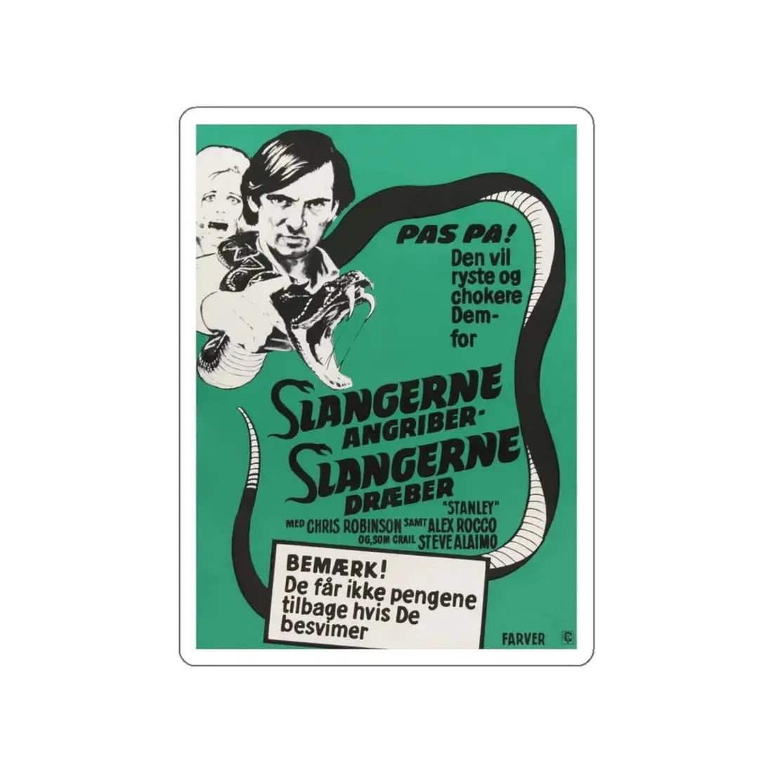 STANLEY (DANISH) 1972 Movie Poster STICKER Vinyl Die-Cut Decal 4 Inch - The Sticker Space