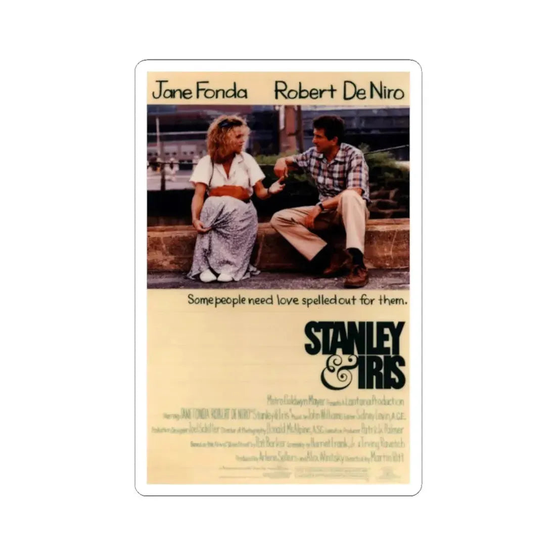 Stanley & Iris 1990 Movie Poster - STICKER Vinyl Kiss-Cut Decal 2 Inch White - The Sticker Space