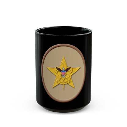 Star (Boy Scout Merit Badge) Black Coffee Mug-15oz-The Sticker Space