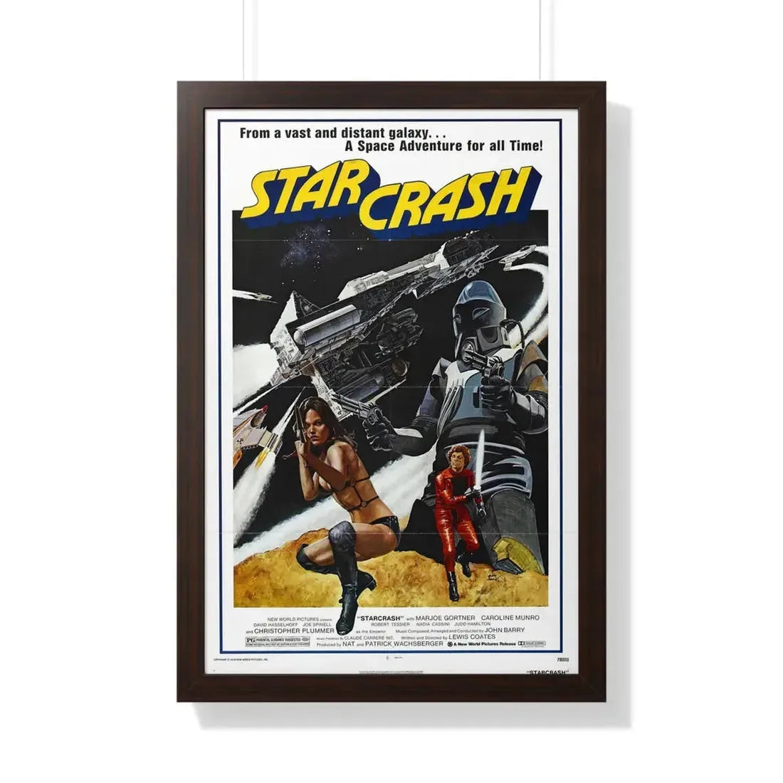 STAR CRASH (2) 1978 - Framed Movie Poster 20" x 30" Walnut - The Sticker Space