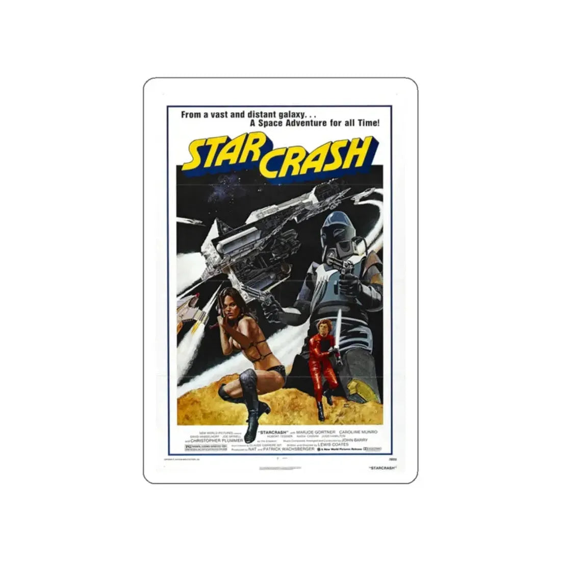 STAR CRASH (2) 1978 Movie Poster STICKER Vinyl Die-Cut Decal 2 Inch - The Sticker Space