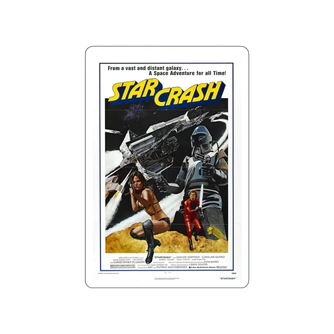 STAR CRASH (2) 1978 Movie Poster STICKER Vinyl Die-Cut Decal 3 Inch - The Sticker Space