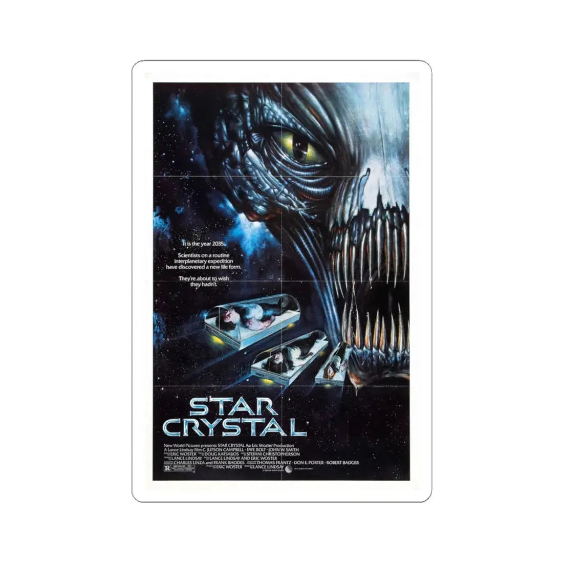 Star Crystal 1986 Movie Poster - STICKER Vinyl Kiss-Cut Decal 4 Inch White - The Sticker Space