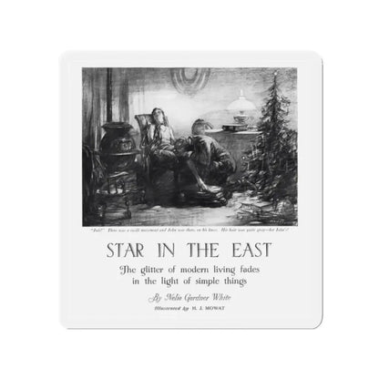 Star In The East (1), McCall's magazine, December 1929 (Magazine Illustration) Refrigerator Magnet 2 Inch Die-Cut - The Sticker Space