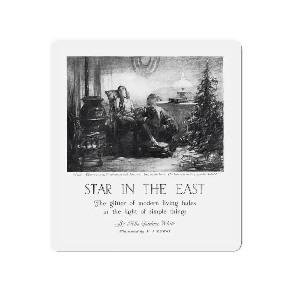 Star In The East (1), McCall's magazine, December 1929 (Magazine Illustration) Refrigerator Magnet 3 Inch Die-Cut - The Sticker Space