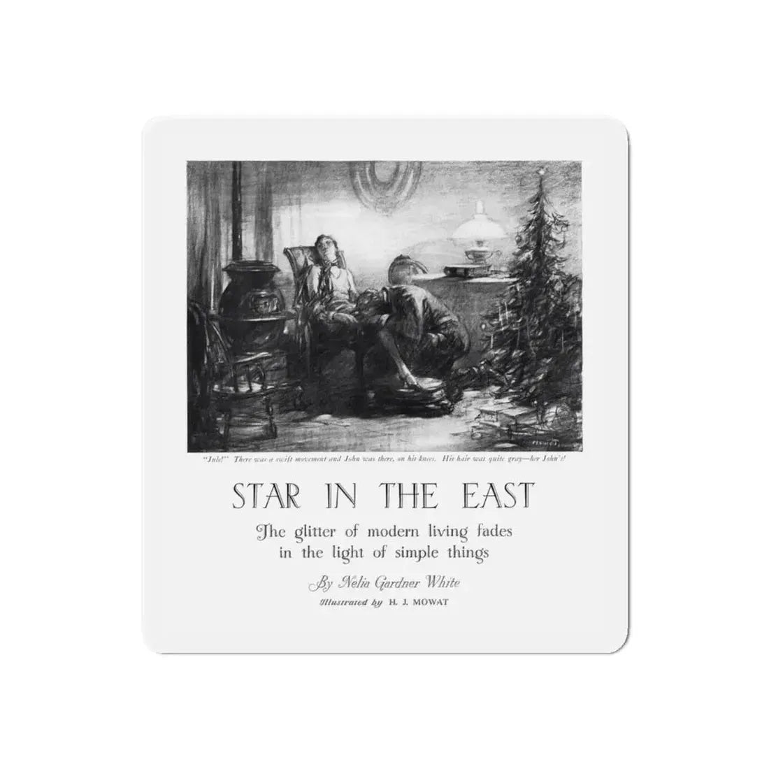 Star In The East (1), McCall's magazine, December 1929 (Magazine Illustration) Refrigerator Magnet 6 Inch Die-Cut - The Sticker Space