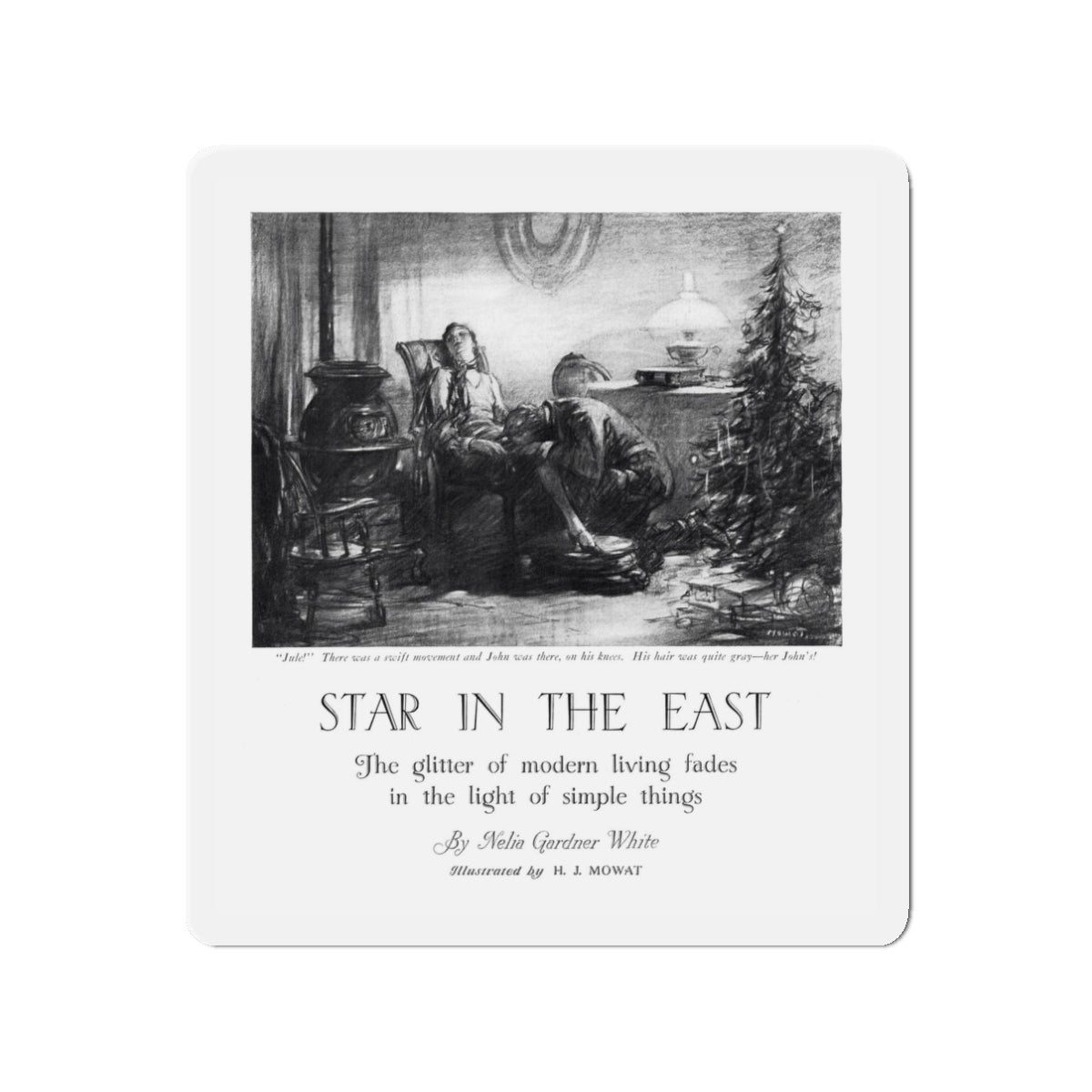 Star In The East (1), McCall's magazine, December 1929 (Magazine Illustration) Refrigerator Magnet-3 Inch-The Sticker Space