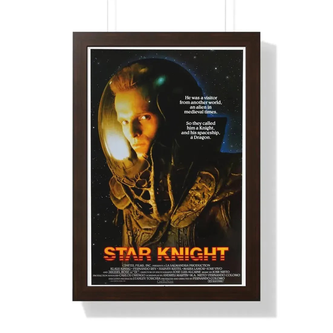 STAR KNIGHT 1985 - Framed Movie Poster 16″ x 24″ Walnut - The Sticker Space