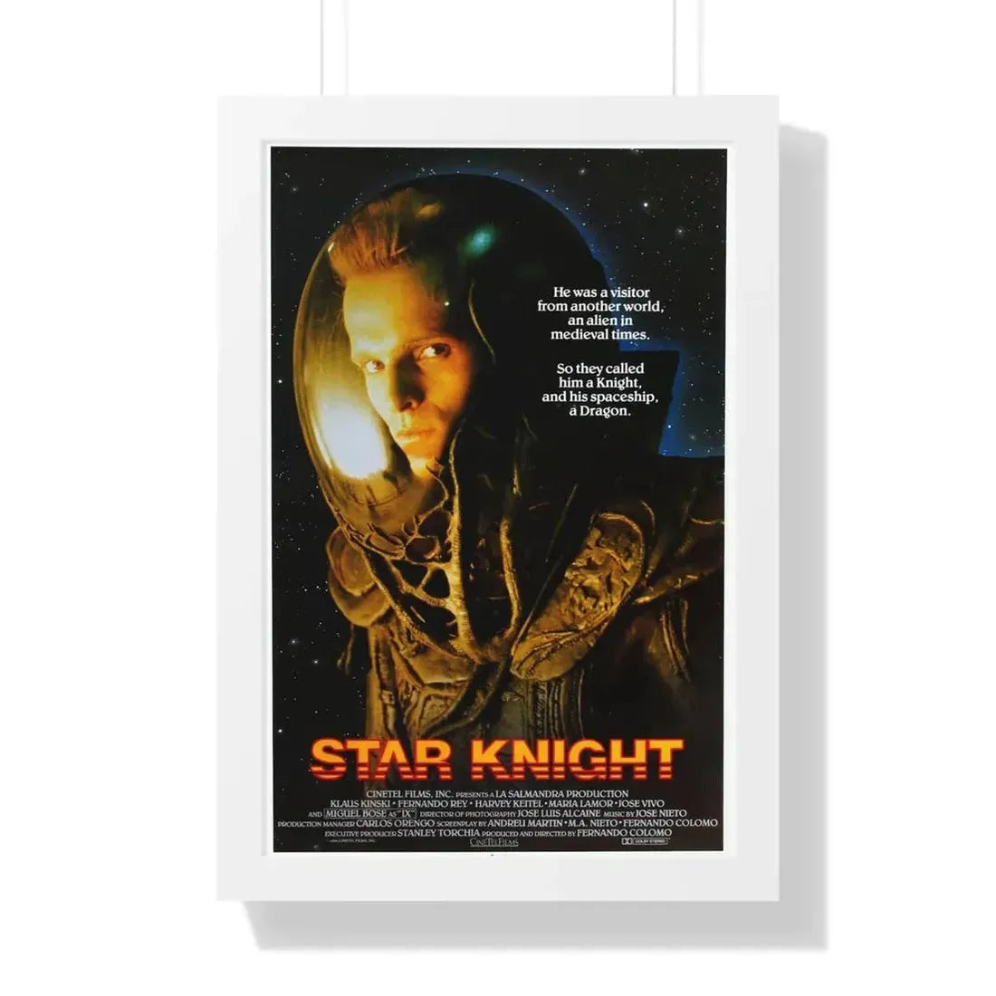 STAR KNIGHT 1985 - Framed Movie Poster 16″ x 24″ White - The Sticker Space