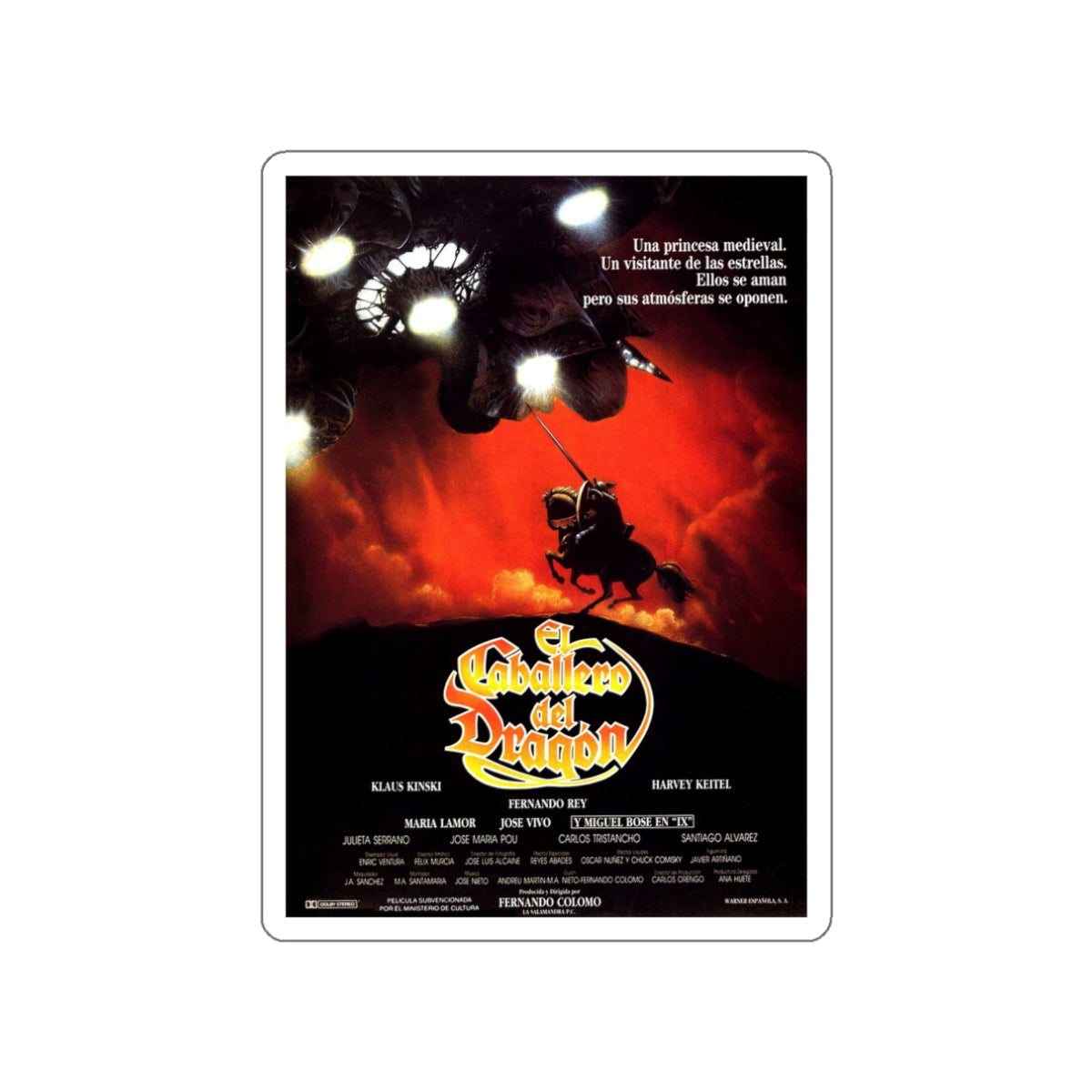 STAR KNIGHT (FRENCH) 1985 Movie Poster STICKER Vinyl Die-Cut Decal-White-The Sticker Space