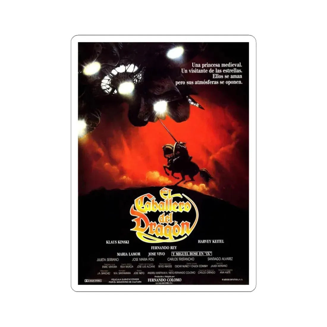 STAR KNIGHT (FRENCH) 1985 Movie Poster - STICKER Vinyl Kiss-Cut Decal 3 Inch White - The Sticker Space