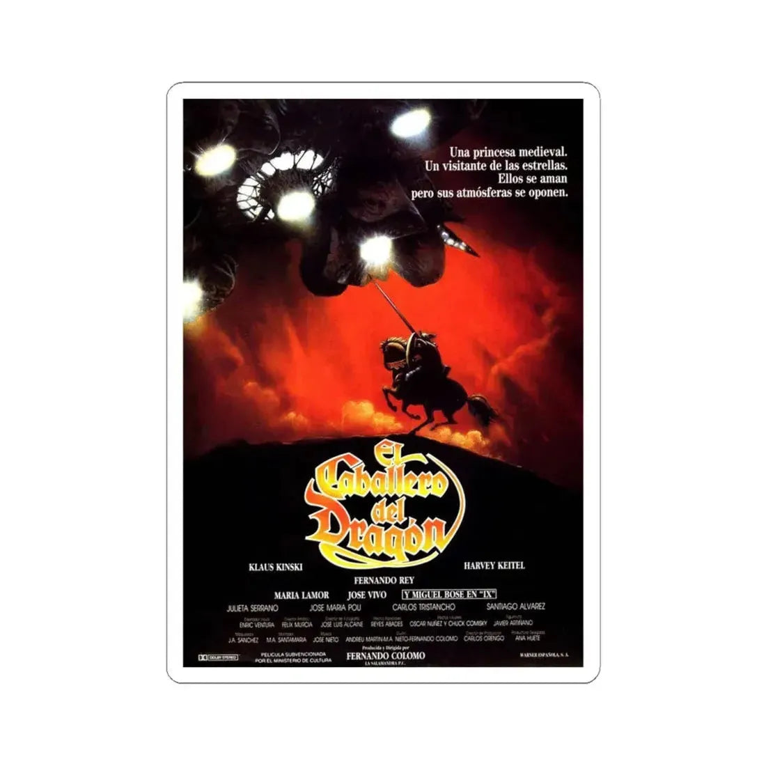 STAR KNIGHT (FRENCH) 1985 Movie Poster - STICKER Vinyl Kiss-Cut Decal 6 Inch White - The Sticker Space