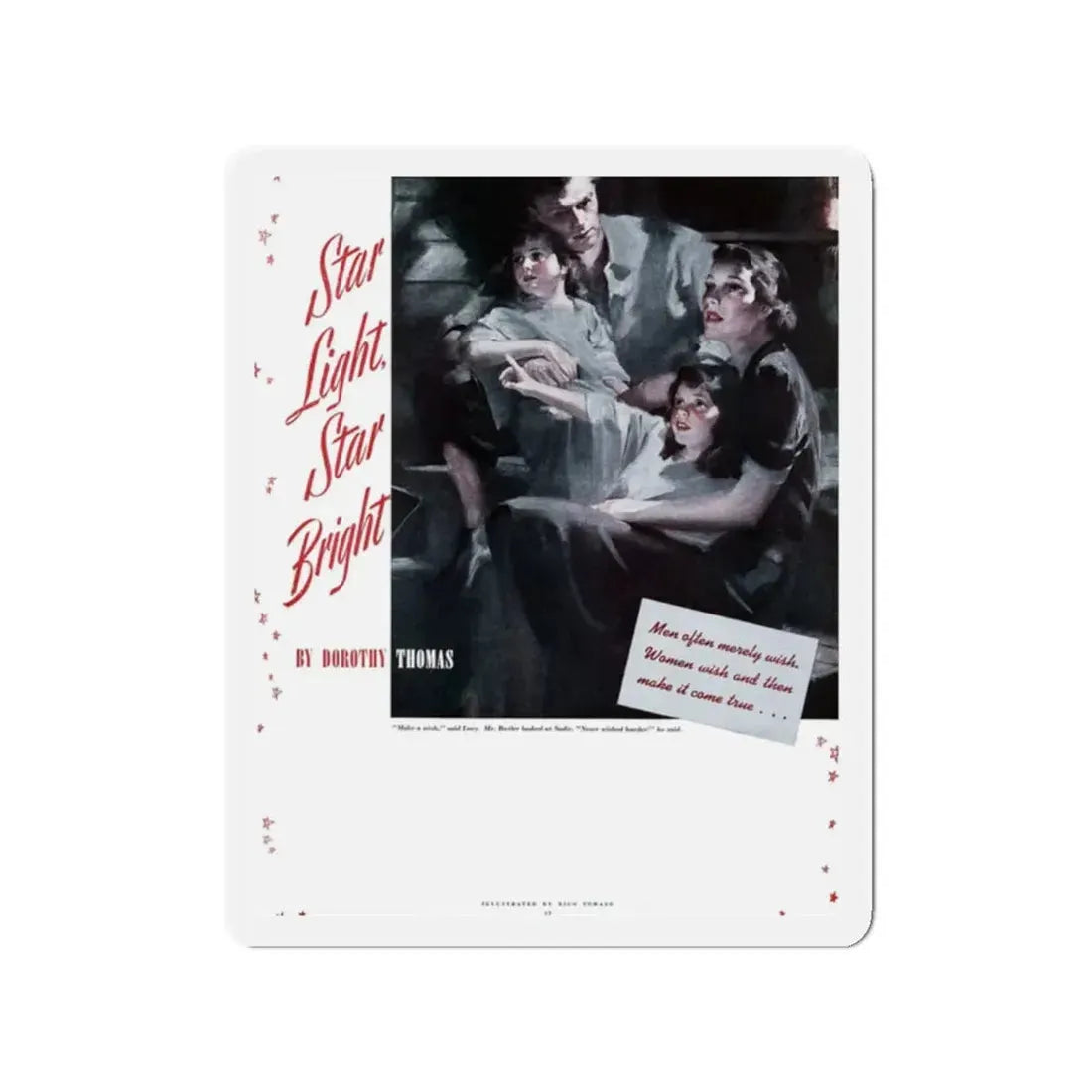 Star Light, Star Bright, Ladies' Home Journal, February 1940 (Magazine Illustration) Refrigerator Magnet 2 Inch Die-Cut - The Sticker Space