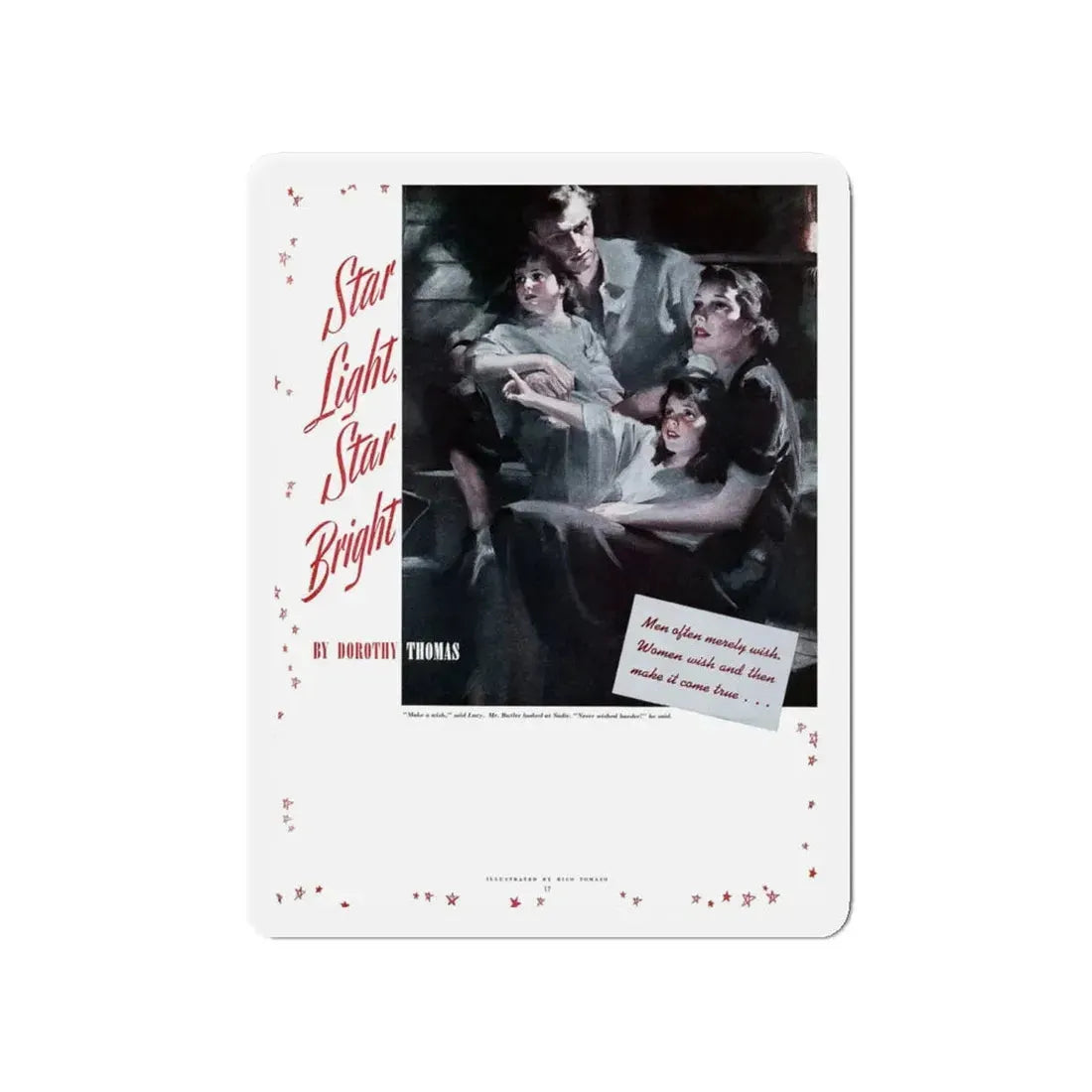 Star Light, Star Bright, Ladies' Home Journal, February 1940 (Magazine Illustration) Refrigerator Magnet 4 Inch Die-Cut - The Sticker Space