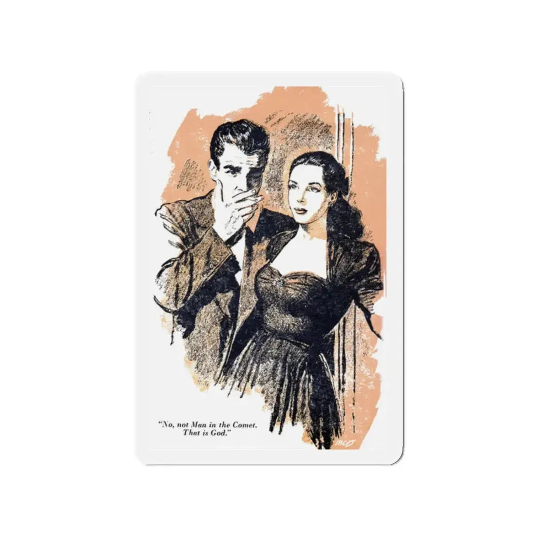 Star of Doom (2), Blue Book Magazine, August 1949 (Magazine Illustration) Refrigerator Magnet 2 Inch Die-Cut - The Sticker Space