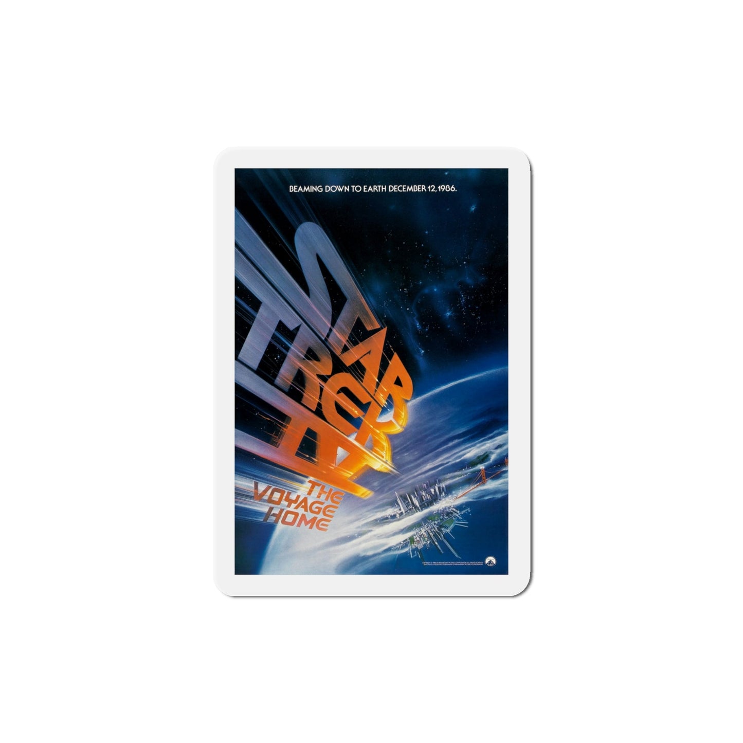 Star Trek IV The Voyage Home 1986 Movie Poster Die-Cut Magnet-4" x 4"-The Sticker Space