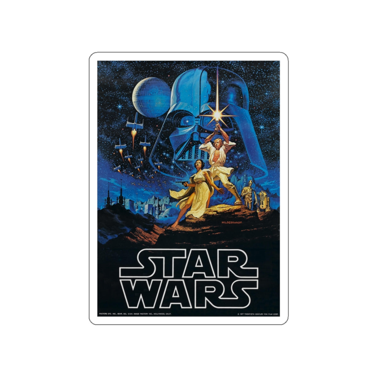 STAR WARS (2) 1977 Movie Poster STICKER Vinyl Die-Cut Decal-White-The Sticker Space