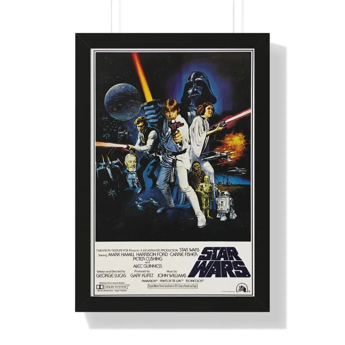 STAR WARS (3) 1977 - Framed Movie Poster 16″ x 24″ Black - The Sticker Space
