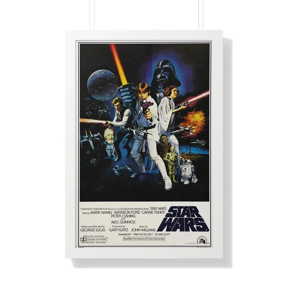 STAR WARS (3) 1977 - Framed Movie Poster 20" x 30" White - The Sticker Space