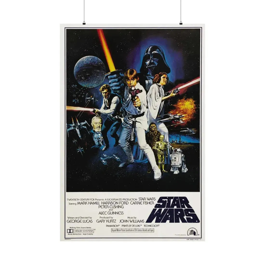 STAR WARS (3) 1977 - Paper Movie Poster 36" x 54" Matte - The Sticker Space