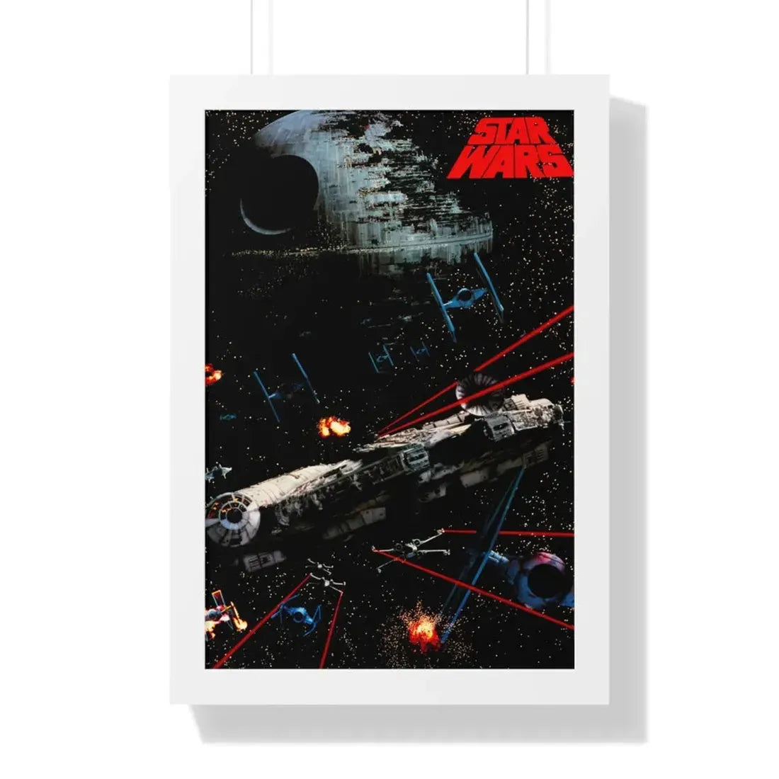 STAR WARS (4) 1977 - Framed Movie Poster 16″ x 24″ White - The Sticker Space