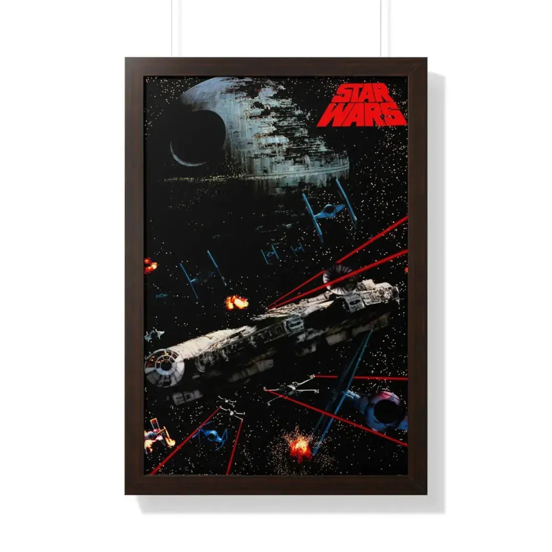 STAR WARS (4) 1977 - Framed Movie Poster 20" x 30" Walnut - The Sticker Space