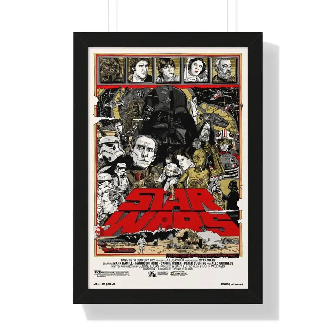 STAR WARS (ALAMO) 1977 - Framed Movie Poster 16″ x 24″ Black - The Sticker Space