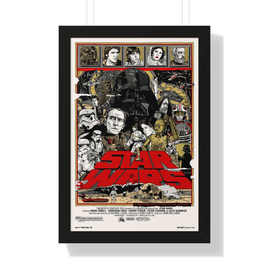 STAR WARS (ALAMO) 1977 - Framed Movie Poster-16″ x 24″-The Sticker Space