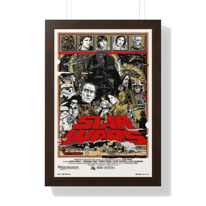 STAR WARS (ALAMO) 1977 - Framed Movie Poster 16″ x 24″ Walnut - The Sticker Space