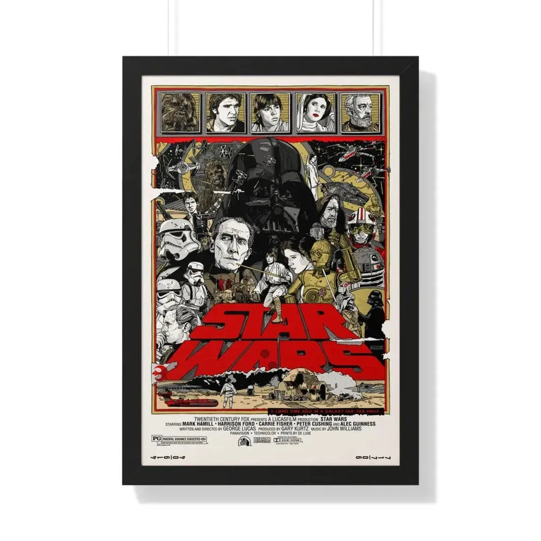 STAR WARS (ALAMO) 1977 - Framed Movie Poster 20" x 30" Black - The Sticker Space