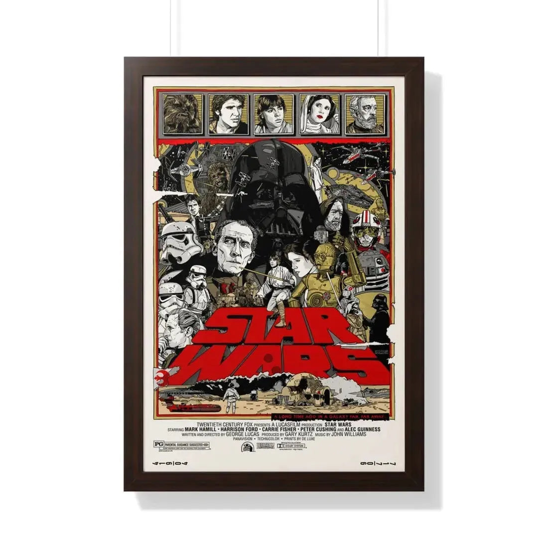 STAR WARS (ALAMO) 1977 - Framed Movie Poster 20" x 30" Walnut - The Sticker Space