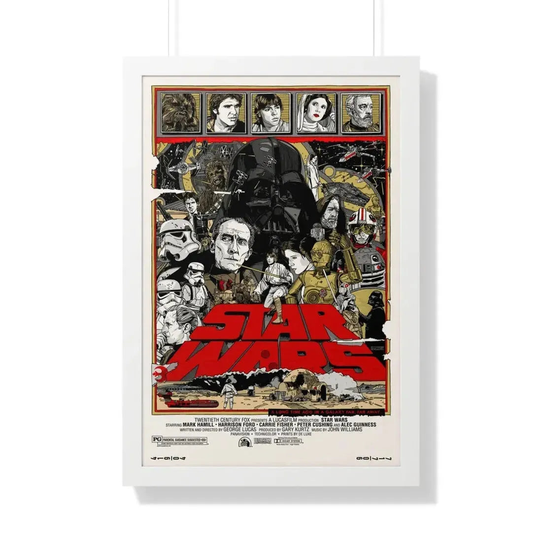 STAR WARS (ALAMO) 1977 - Framed Movie Poster 20" x 30" White - The Sticker Space