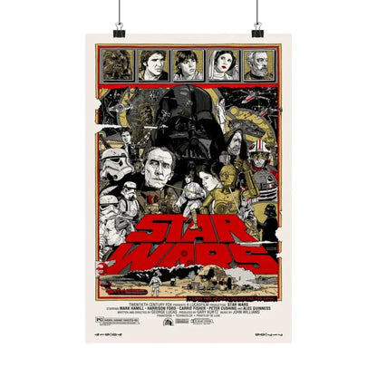 STAR WARS (ALAMO) 1977 - Paper Movie Poster 12″ x 18″ Matte - The Sticker Space