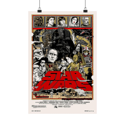 STAR WARS (ALAMO) 1977 - Paper Movie Poster-12″ x 18″-The Sticker Space