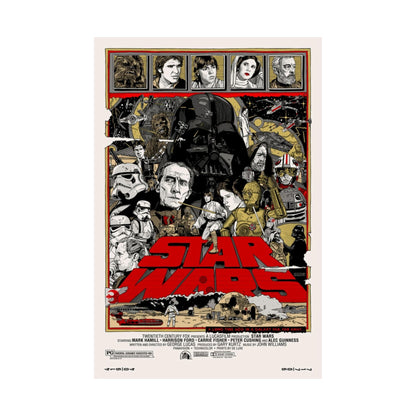 STAR WARS (ALAMO) 1977 - Paper Movie Poster-The Sticker Space