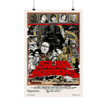 STAR WARS (ALAMO) 1977 - Paper Movie Poster 16″ x 24″ Matte - The Sticker Space
