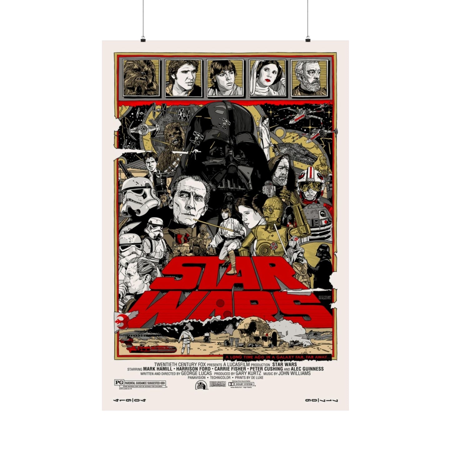 STAR WARS (ALAMO) 1977 - Paper Movie Poster-36" x 54"-The Sticker Space