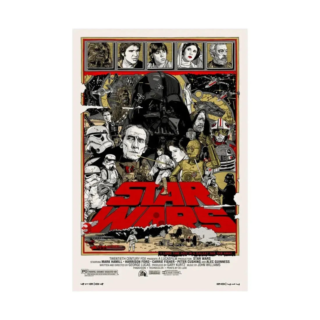 STAR WARS (ALAMO) 1977 - Paper Movie Poster - The Sticker Space