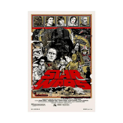 STAR WARS (ALAMO) 1977 - Paper Movie Poster - The Sticker Space