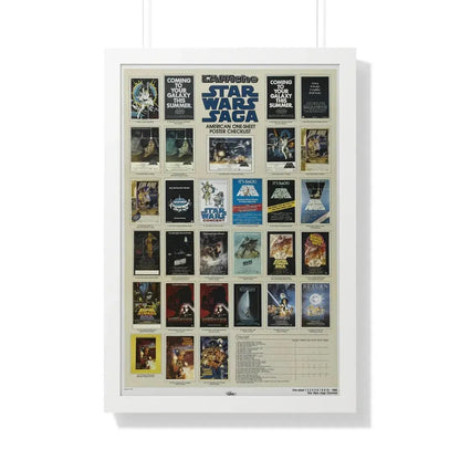 STAR WARS CHECKLIST 1 1977 - Framed Movie Poster 20" x 30" White - The Sticker Space