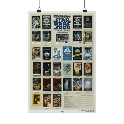 STAR WARS CHECKLIST 1 1977 - Paper Movie Poster 12″ x 18″ Matte - The Sticker Space
