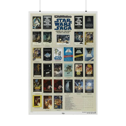STAR WARS CHECKLIST 1 1977 - Paper Movie Poster 36" x 54" Matte - The Sticker Space
