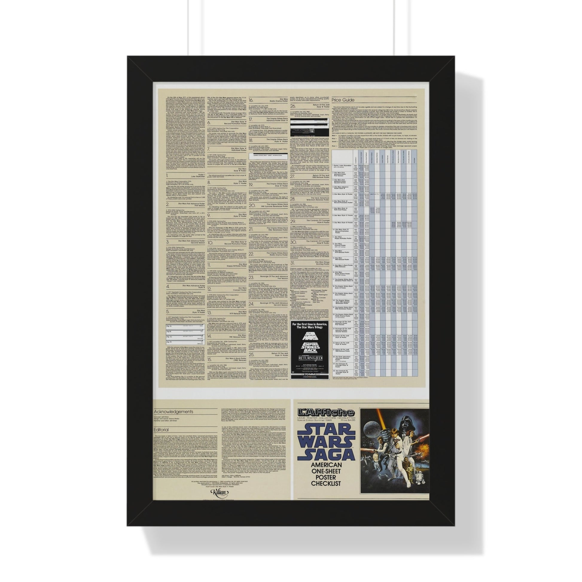 STAR WARS CHECKLIST 2 1977 - Framed Movie Poster-16″ x 24″-The Sticker Space