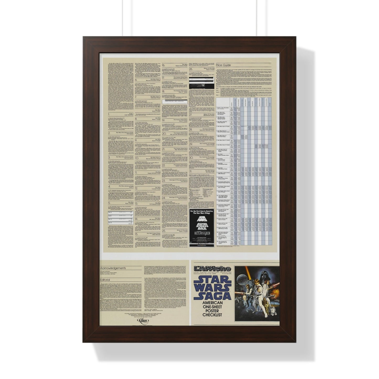 STAR WARS CHECKLIST 2 1977 - Framed Movie Poster-16″ x 24″-The Sticker Space