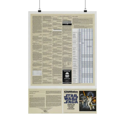 STAR WARS CHECKLIST 2 1977 - Paper Movie Poster 16″ x 24″ Matte - The Sticker Space