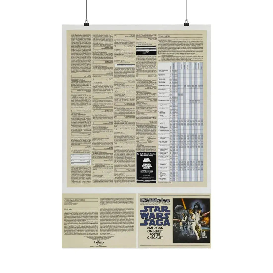 STAR WARS CHECKLIST 2 1977 - Paper Movie Poster 20″ x 30″ Matte - The Sticker Space